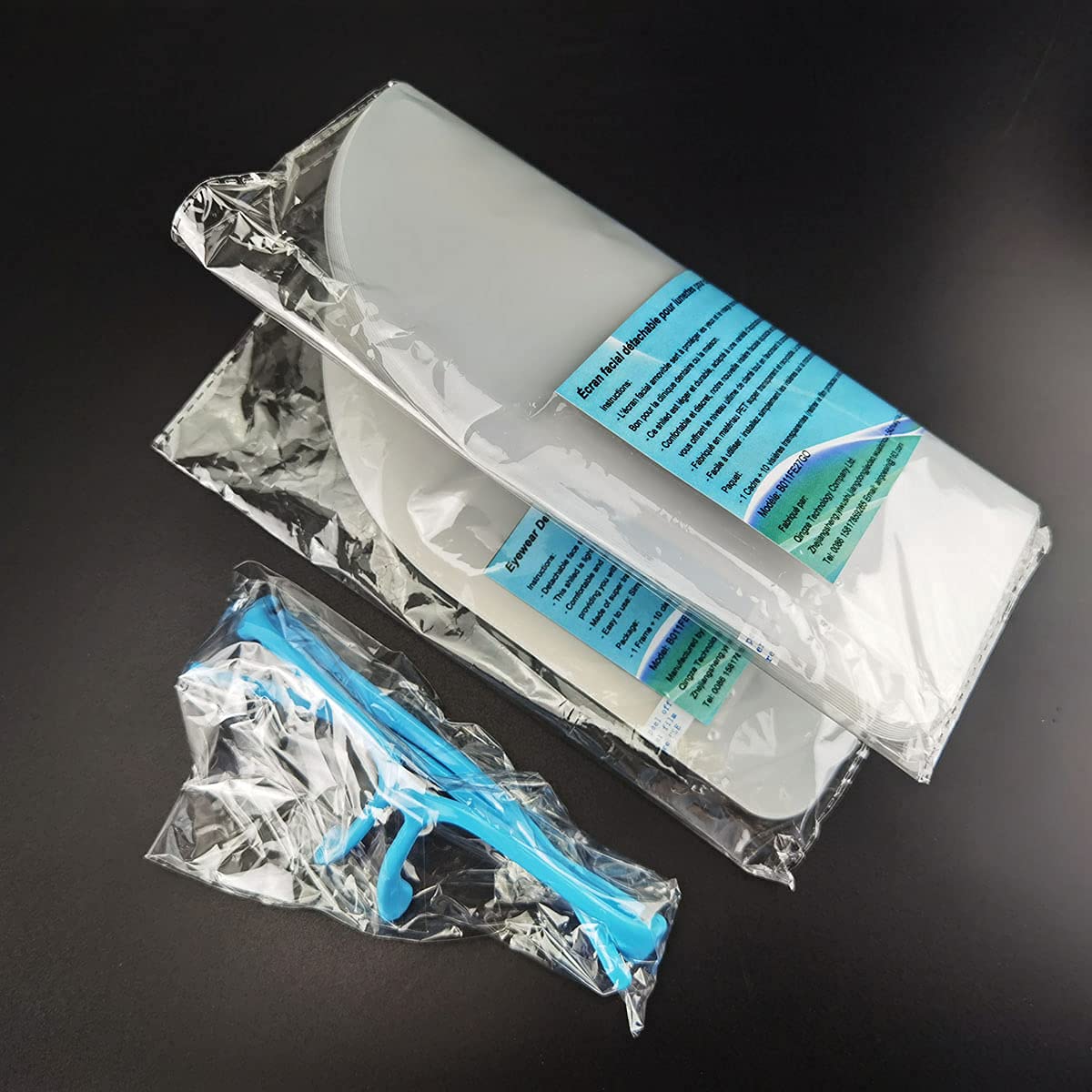 Airgoesin Adult or Children Eyewear Detachable Face Shield Anti Fog for Home or Clinic 1 Frames and 10 Visors (Protection from Droplets and Saliva with Reusable Visors, Anti-Fog)