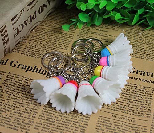 Airgoesin 20pcs Keychain Key Ring Hang Badminton Shape Cute Shop Promo Gift Charms