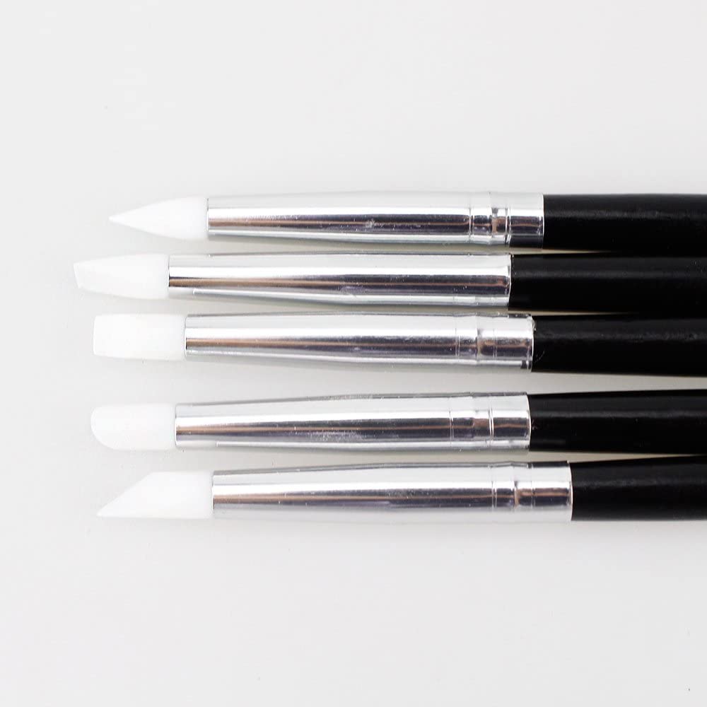 Airgoesin 5pcs Dental Adhesive Composite Resin Cement Porcelain Ceramic Teeth Shaping Reparing Silicone Pen Tool