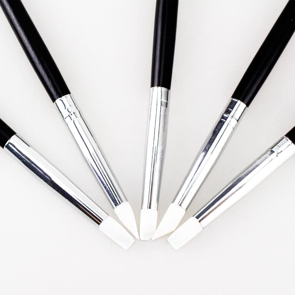 Airgoesin 5pcs Dental Adhesive Composite Resin Cement Porcelain Ceramic Teeth Shaping Reparing Silicone Pen Tool