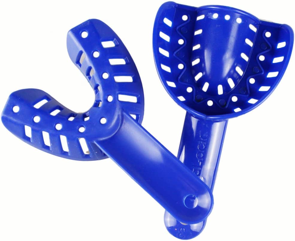 Airgoesin 12pcs Dental Impression Tray Plastic New Autoclavable Retention Size3 Tool
