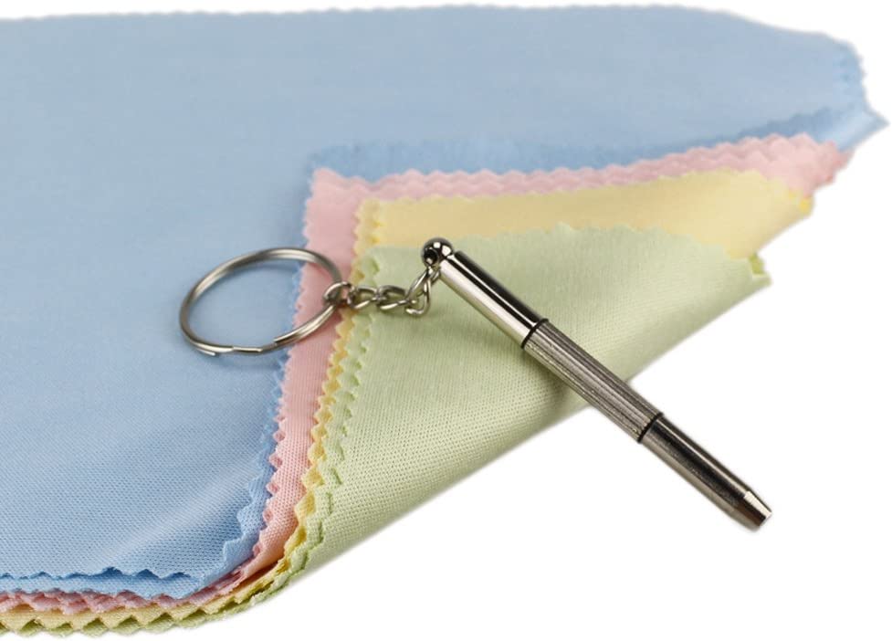 30pcs Microfiber Cloth for Glasses, iPhone, ipad, Screens, Camera Lens, CD, TV Glasses Cleaning + 1 Screw Driver