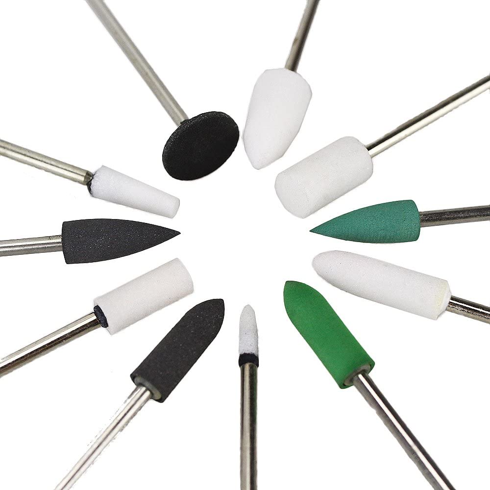2Boxes / 22pcs Ceramic Grinding Stone Abrasive Rubber Polishing Burs Alloy 3/32" (2.35mm) Shank
