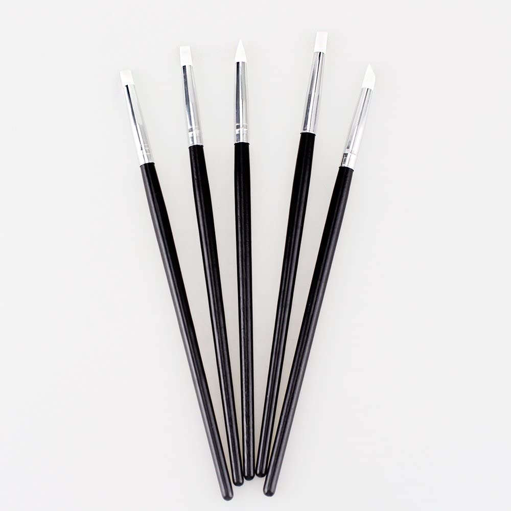 Airgoesin 5pcs Dental Adhesive Composite Resin Cement Porcelain Ceramic Teeth Shaping Reparing Silicone Pen Tool