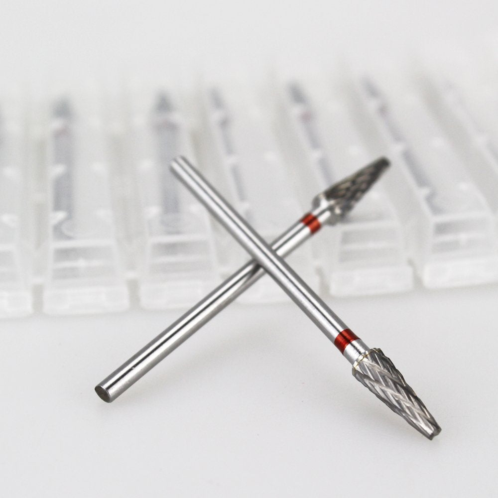 Airgoesin 10pcs Burs Cutter Drill Polisher Grinding Tungsten Carbide HP Shank Diameter 2.35mm Rotary Tool