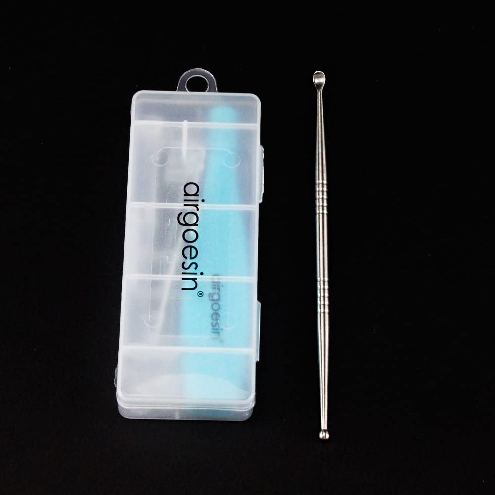 Airgoesin Flashlight Tonsil Stone Remove Tool, Longer Tip Tonsillolith Remover Case + 1 Stainless Steel Tonsil Tool Pick Throat Care