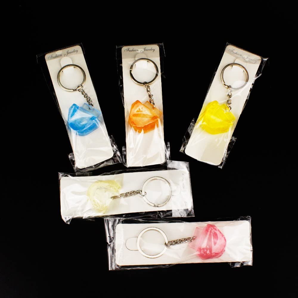 Airgoesin 5pcs Keychain Key Ring Hang Tooth Jaw Dental Clinic Gift Christmas Holiday Charms for Kids Birthday Party Favors Carnival Prizes