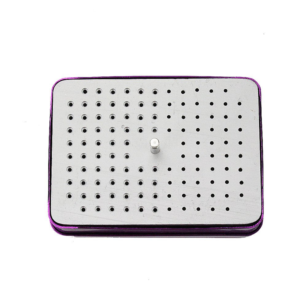 Airgoesin Dental Purple 120 Holes Bur Holder Block Case Box