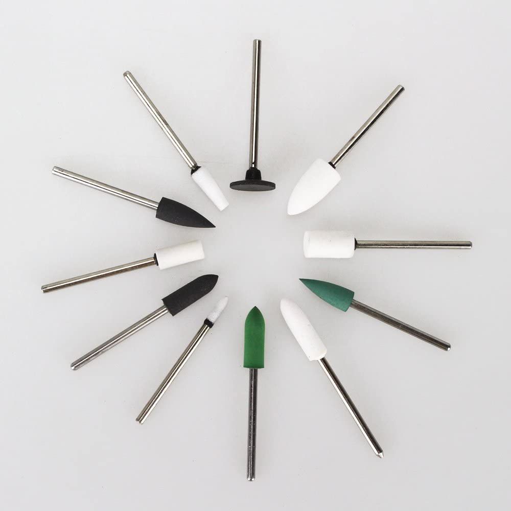 2Boxes / 22pcs Ceramic Grinding Stone Abrasive Rubber Polishing Burs Alloy 3/32" (2.35mm) Shank