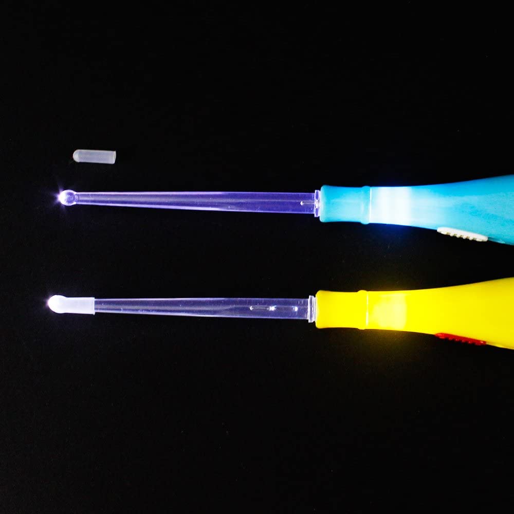 Airgoesin 2 Lighted Tonsil Stone Remove Tool, 10 Tips, Tonsillolith Pick + Case Oral Clean Longer Attachment