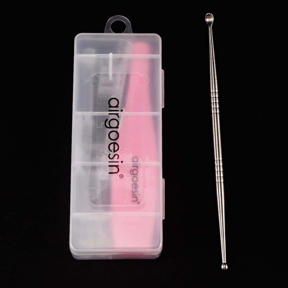 Airgoesin Upgraded Tonsil Stone Removing Tool LED Light, 5 Tips,with Box + 1 Stainless Steel Tonsillolith Pick Long Handle