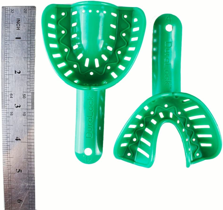 Airgoesin 12pcs Oral Plastic Impression Tray Dental Mouth Autoclavable 3 sizes Tool