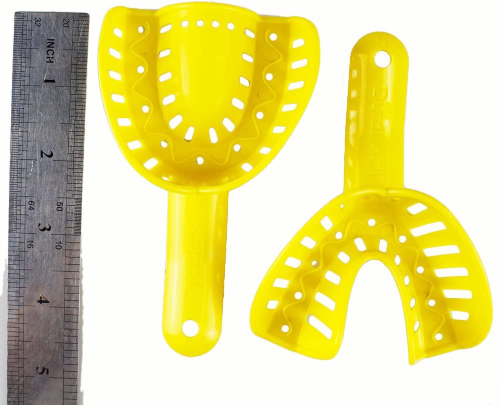 Airgoesin 12pcs Oral Plastic Impression Tray Dental Mouth Autoclavable 3 sizes Tool