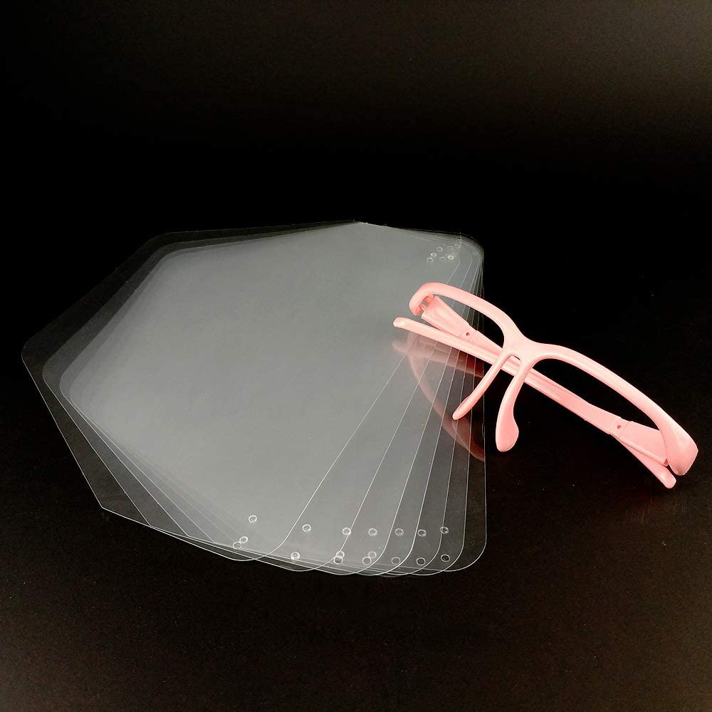 Airgoesin Anti - Fog Eyewear Adjustable Full Face Shield with 10 Clear Detachable Visor Wear on Eyes