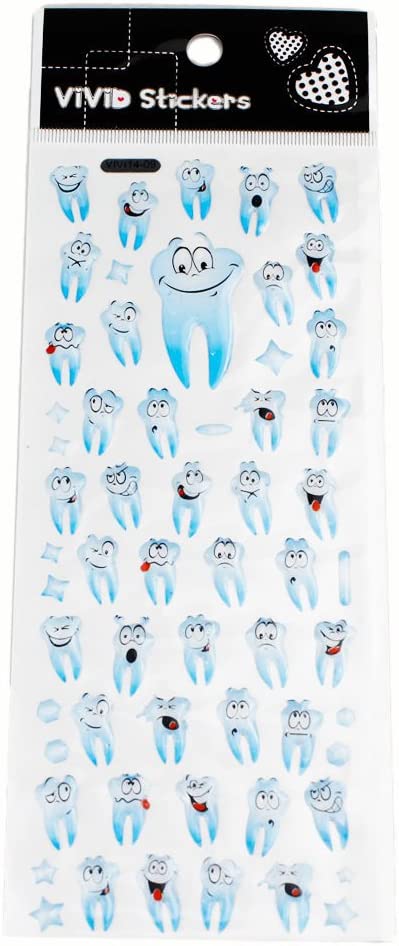 airgoesin Molar Shaped Cartoon Tooth Bubble Paper Sticker Laptop Dentist Dental Gift