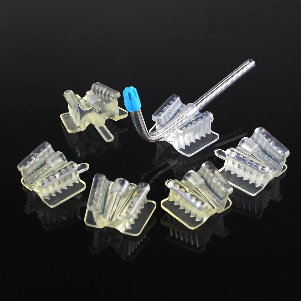 6pcs Dental Silicone Mouth Prop Support Holding Saliva Ejector Suction Tip