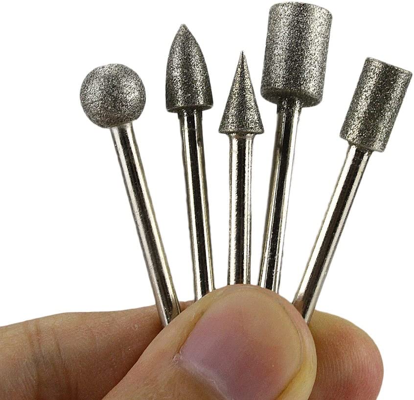 25 Diamond Burs Millers Drill Jewelers Alloys Burs Polisher 3mm Shank