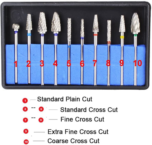 20pcs/2sets Hp Tungsten Carbide Cutter Kit Burs Lab Buffing Drill Polisher 3/32" (2.35mm) Shank