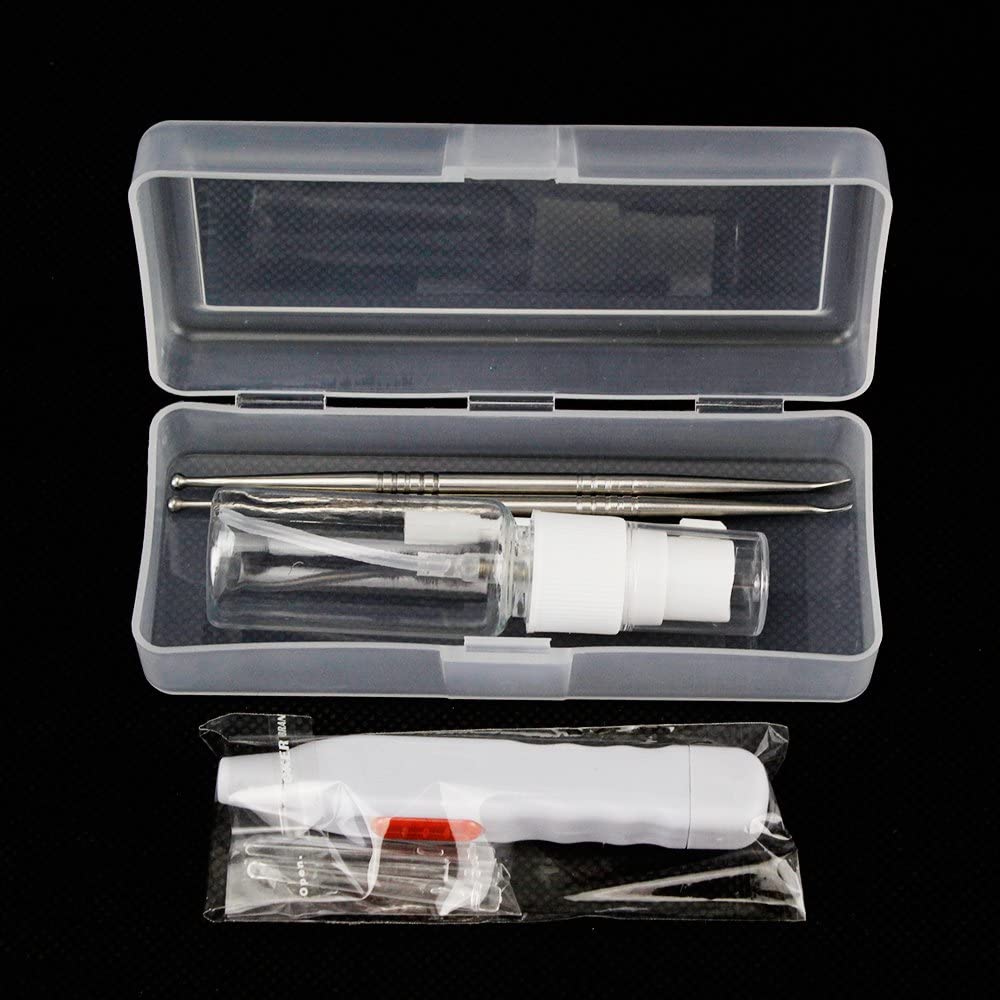 Airgoesin 2pcs Tonsil Stone Removal Pick Tonsillolith Premium Tool Stainless Steel Oral Cleaner + Mist Pumping Bottle + Storage Case