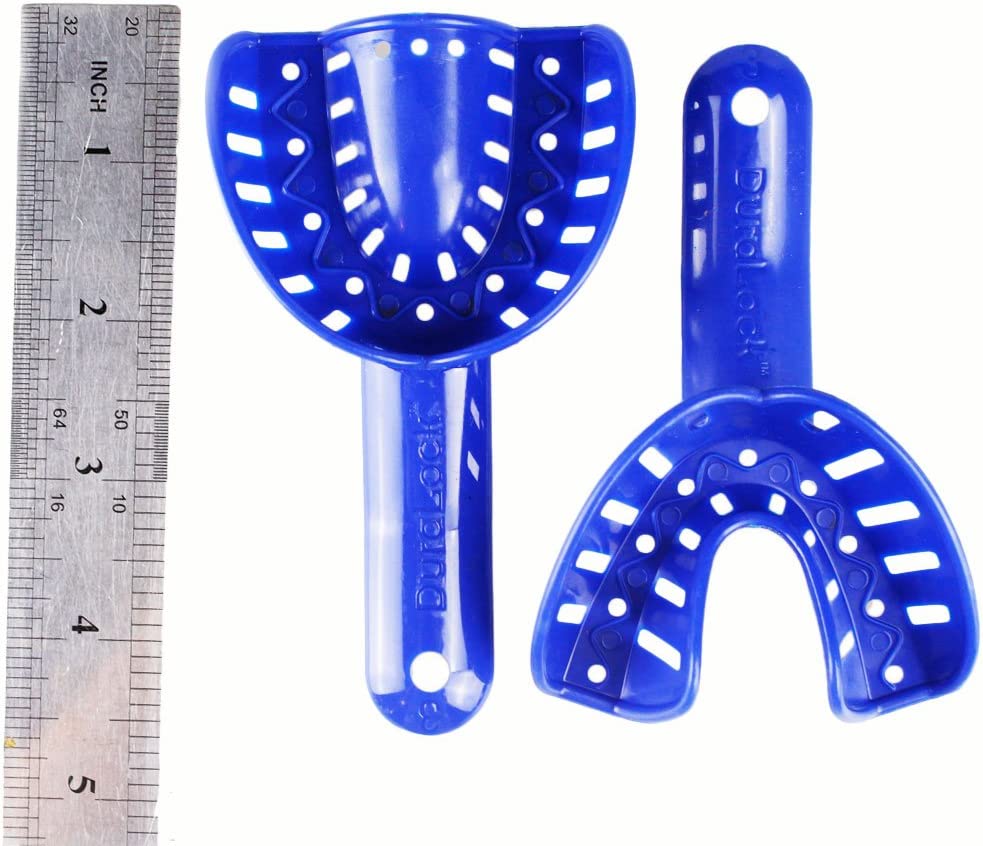 Airgoesin 12pcs Dental Impression Tray Plastic New Autoclavable Retention Size3 Tool