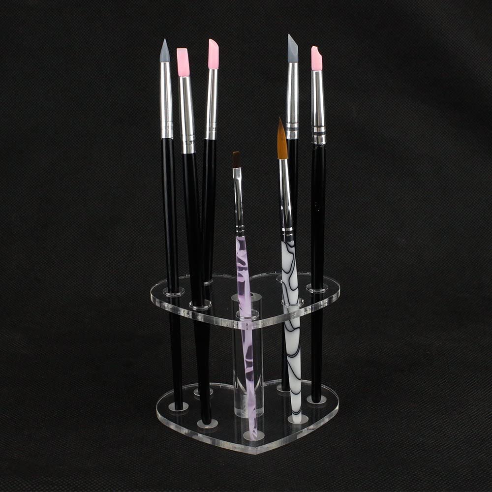 Airgoesin Dental Porcelain Pen Brush Holder Organizer Container Case Beauty Nail Tool Stand