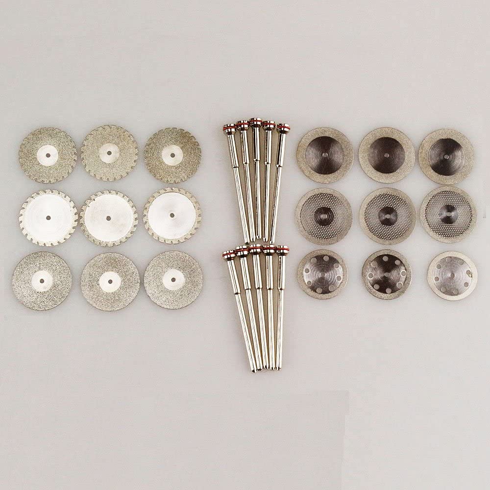 Airgoesin 18 Diamond Polishing Wheel Disc Cutter Plaster+ 10 HP Shank Mandrel 2.35mm