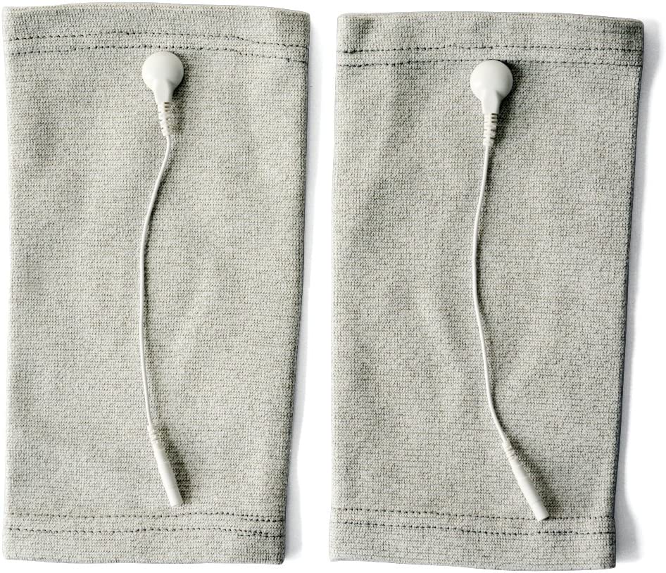 Pair of Conductive Fiber TENS/EMS Electrode Gloves & Massage Kneepads & Massage Socks With 6pcs Adapter Lead Wires For TENS/EMS Machine For Physical Therapy