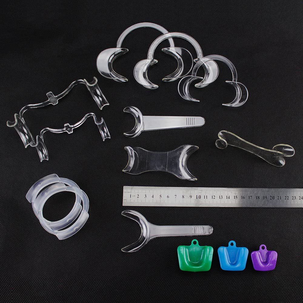 14pcs Dental Intraoral Oral Cheek Lip Retractor Openers + Silicone Mouth Prop