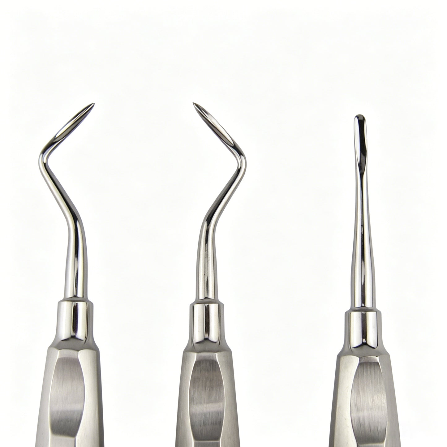 Airgoesin 3 Pcs Dental Root Elevators Set Stainless Steel Tooth Extracting Elevator Surgical Instruments