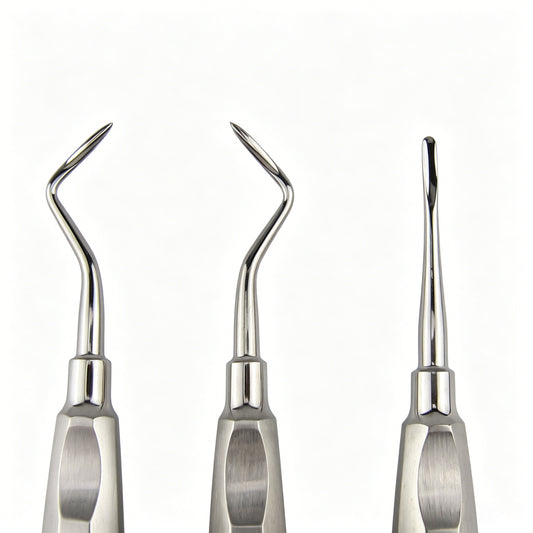 Airgoesin 3 Pcs Dental Root Elevators Set Stainless Steel Tooth Extracting Elevator Surgical Instruments
