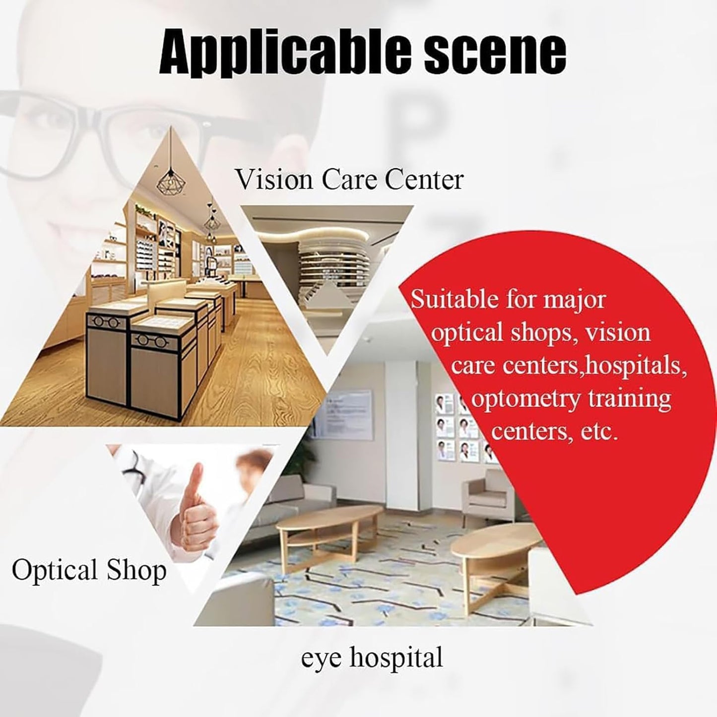 Optical Lens Center Locator, Centering and Moving Center Machine, with LED Light, Optometry Glasses Lens Centering Apparatus, Bifocal Lens, Accurate Positioning, for Optometry Centers