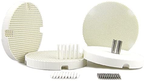 4 Dental Lab Porcelain Honeycomb Firing Trays with 20 Zirconia and 20 Metal Pins