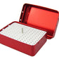 Airgoesin Aluminum 120 Holes FG Burs Holder Block Sterilizer Case Box - RED