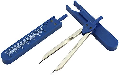 Airgoesin EMI ECG EKG Calipers Ruler Drafting Electrocardiogram Divider, 2pcs, Black and Blue