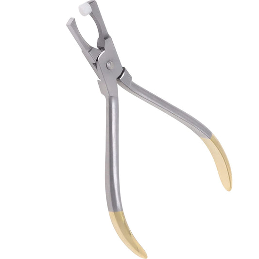 Orthodontic Band Removing Pliers, Molar Band Remover Pliers Stainless Steel with White Removable Cap for Brackets Straps Wires