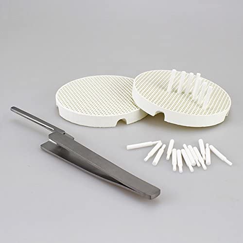 2 Dental Lab Porcelain Firing Trays with 20 Zirconia Pins + 1 Clips Tongs Pliers