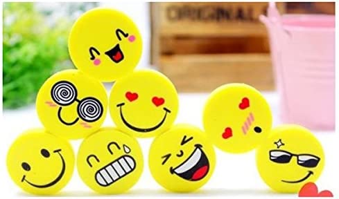 Airgoesin 60pcs Cute Smile Face Rubber Eraser Dentist Dental Clinic School Kid Great Gift