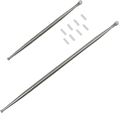 2pcs Long Tonsil Stone Remover Tool + Earwax Curette Pick Wax Remover Tool Stainless Steel
