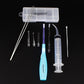 Airgoesin Tonsil Stone Removal Tool Lighted + Irrigation Syringe + Tonsillolith Tweezers Pliers (blue)