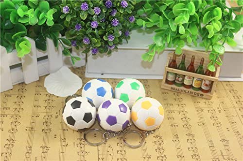 Airgoesin 10pcs Soccer Keychains Ball Sports Soccer Key Chain for Boys School Carnival Reward Backpack, Purse, Luggage, Sports Themed Party Favors, Goodie Bag Fillers Team Gifts