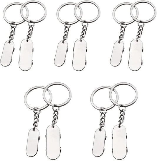 Airgoesin 10pcs Mini SkateBoard Key Chain Cute Car Backpacks Keychain Pendants Novelty Gifts