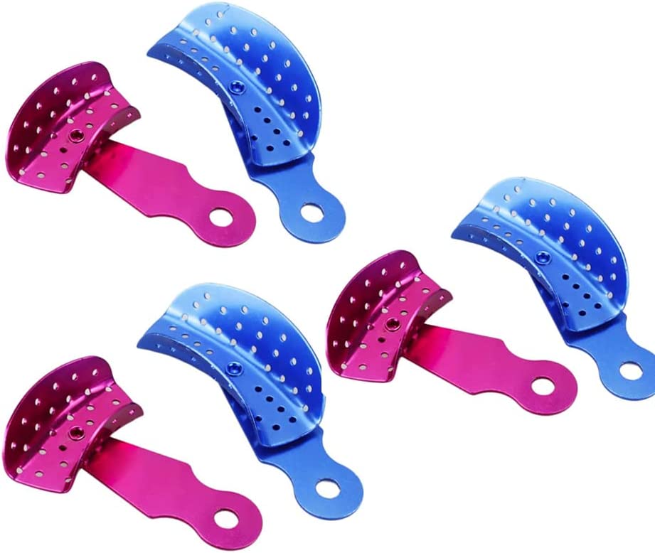 Airgoesin 6pcs Dental Impression Tray Rotatable Adjustable Aluminum Impression Quadrant Tray
