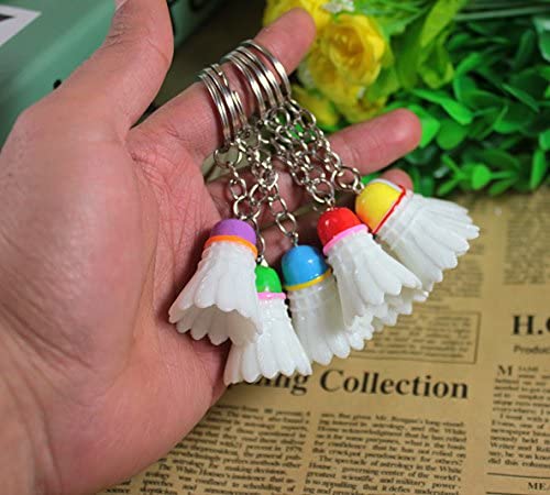 Airgoesin 20pcs Keychain Key Ring Hang Badminton Shape Cute Shop Promo Gift Charms