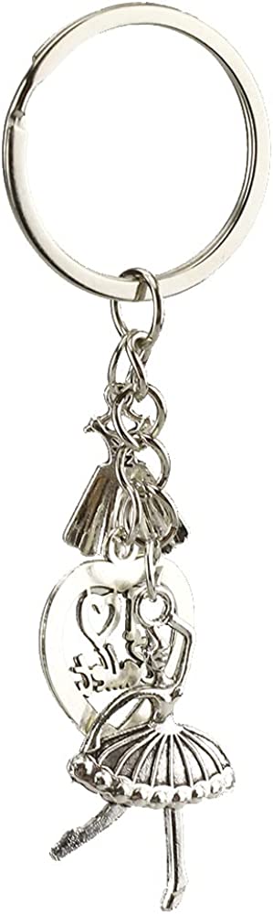 Airgoesin 6pcs Ballet Dancing Dance Class Dancer Gift for Teachers Party Favors Bag Charm Pendent