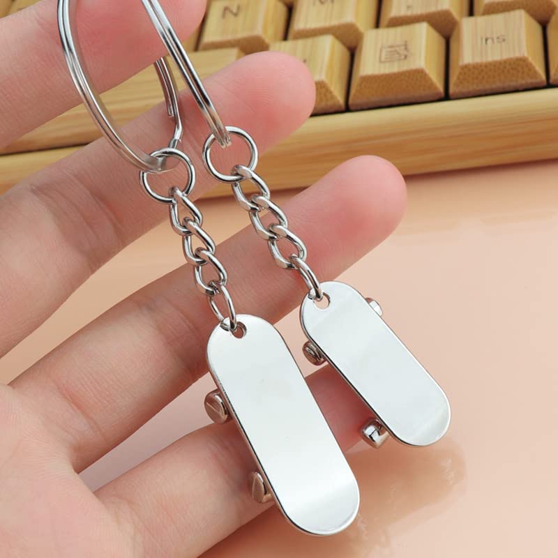 Airgoesin 10pcs Mini SkateBoard Key Chain Cute Car Backpacks Keychain Pendants Novelty Gifts