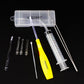 Airgoesin Tonsil Stone Removal Tool Lighted + Irrigation Syringe + Tonsillolith Tweezers Pliers (blue)