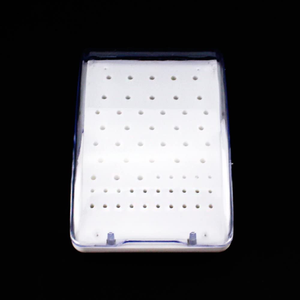 Airgoesin Plastic Holder for FG RA Diamond Bur Holder Polishers Holder Block Stand Disinfection Box 60 Holes Autoclavable