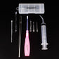 Airgoesin Tonsil Stone Removal Tool Lighted + Irrigation Syringe + Tonsillolith Tweezers Pliers (blue)