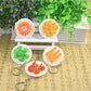 Airgoesin 20pcs Keychain Key Ring Hang Food Dish Plate Shape Cute Shop Promo Gift Charms