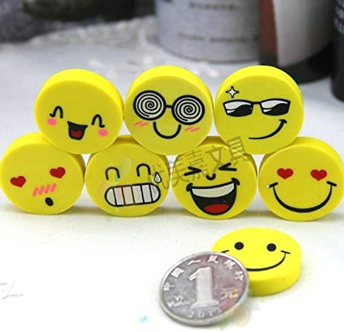 Airgoesin 60pcs Cute Smile Face Rubber Eraser Dentist Dental Clinic School Kid Great Gift